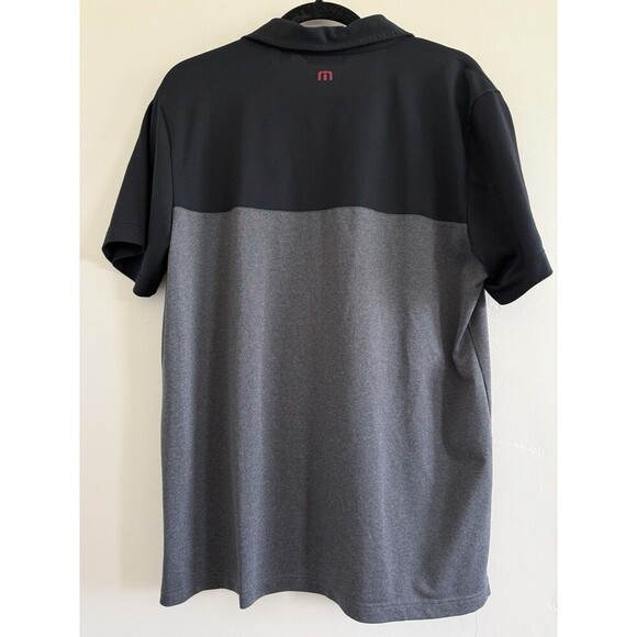 Travis Mathew Men Polo Shirt Gray Cainsville Redline Striped Golf READ size L - Picture 7 of 10